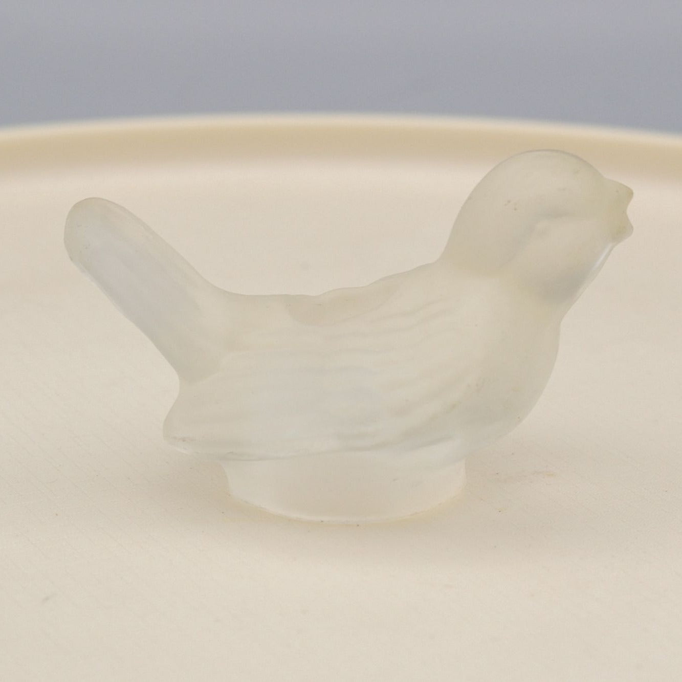 Vintage Miniature Frosted Glass Bird Candle Holder