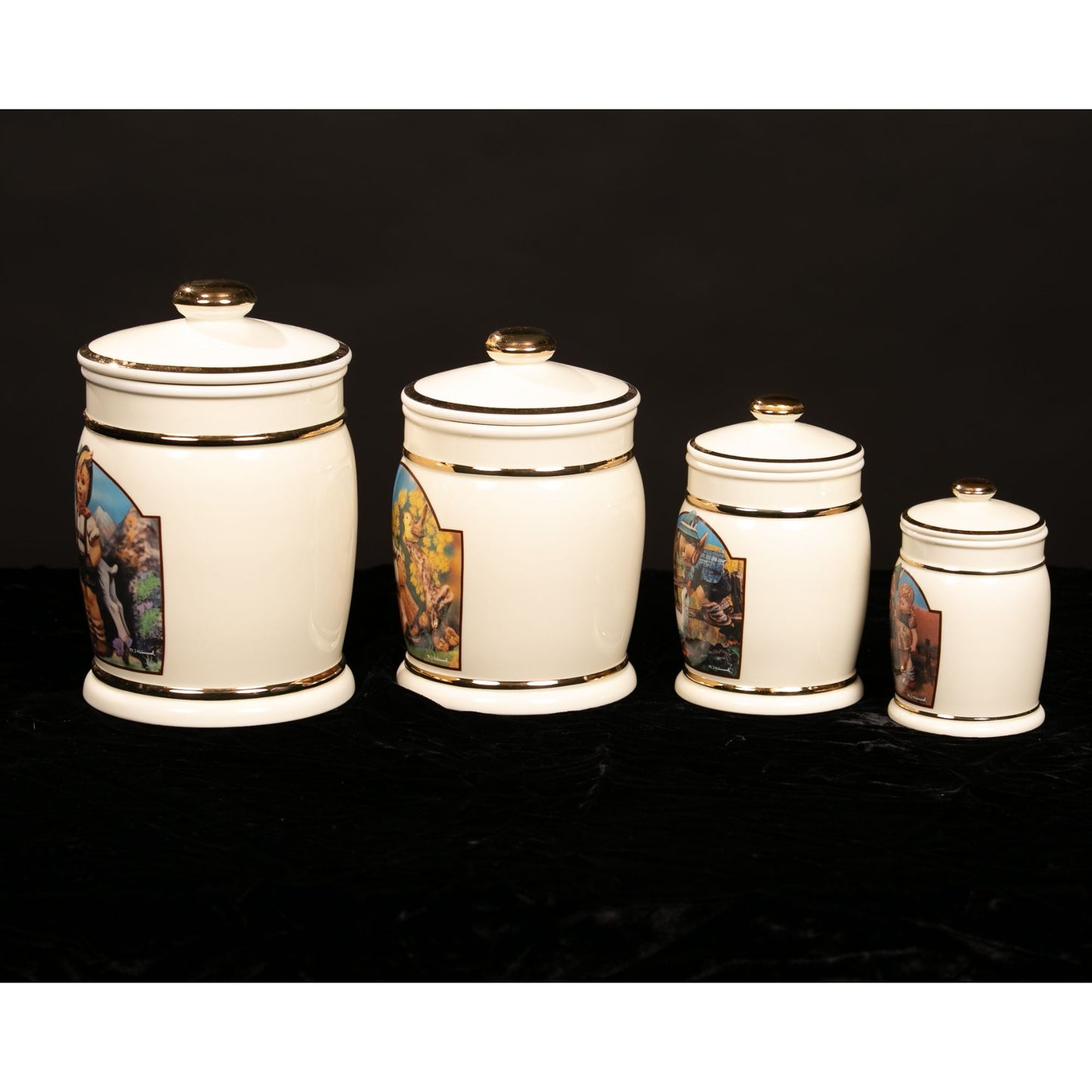Vintage 1993 Danbury Mint MJ Hummel Canister Set of 4