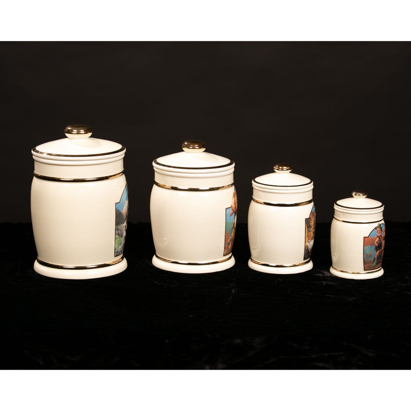 Vintage 1993 Danbury Mint MJ Hummel Canister Set of 4