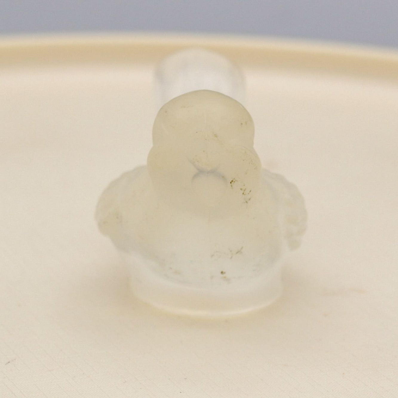Vintage Miniature Frosted Glass Bird Candle Holder