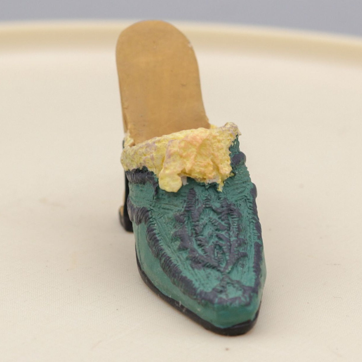 Miniature Shoe Figurine Resin Heel Slip On