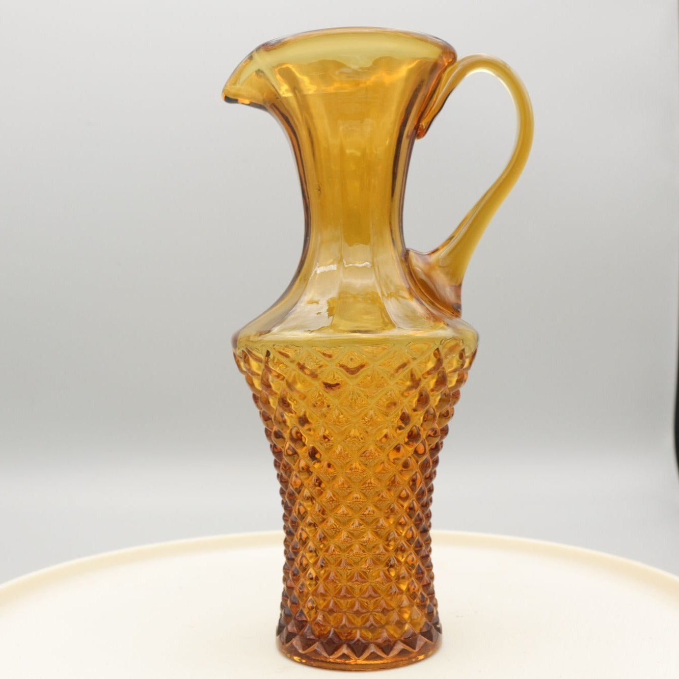 Vintage Amber Glass Cruet Pitcher