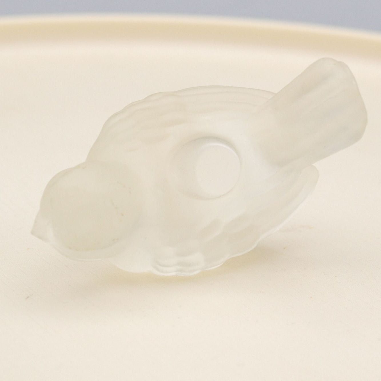 Vintage Miniature Frosted Glass Bird Candle Holder