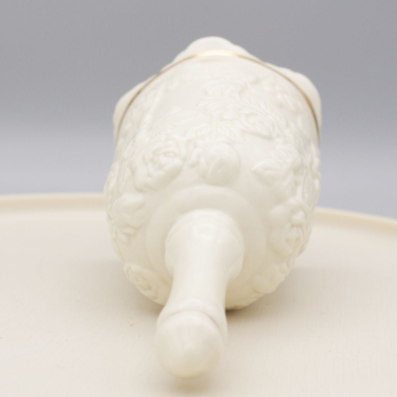 Vintage Lenox Bell Rose Motif Ceramic 5.5" Tall White and Gold
