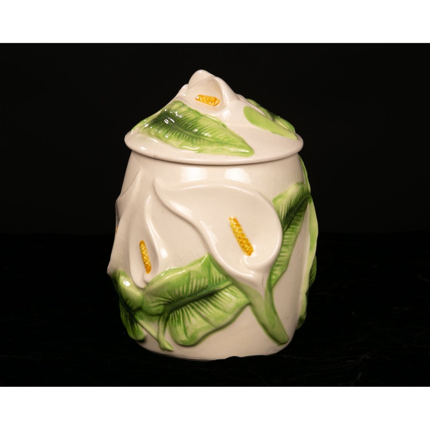 Vintage Ceramica Primavera Italy Lily Biscotti Cookie Jar AS IS