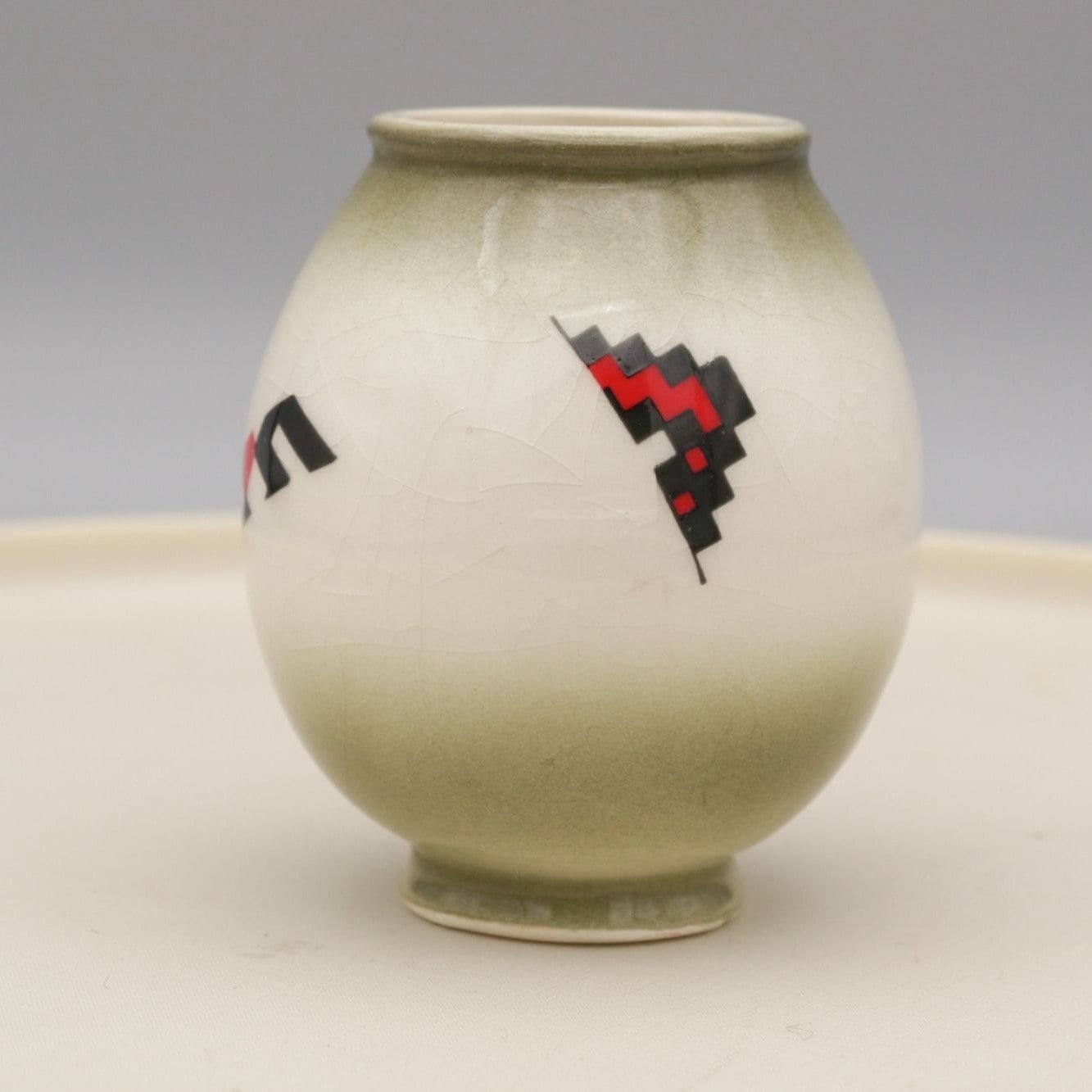 Vintage Montana Made Native American Motif Ceramic Toothpick Holder AS IS