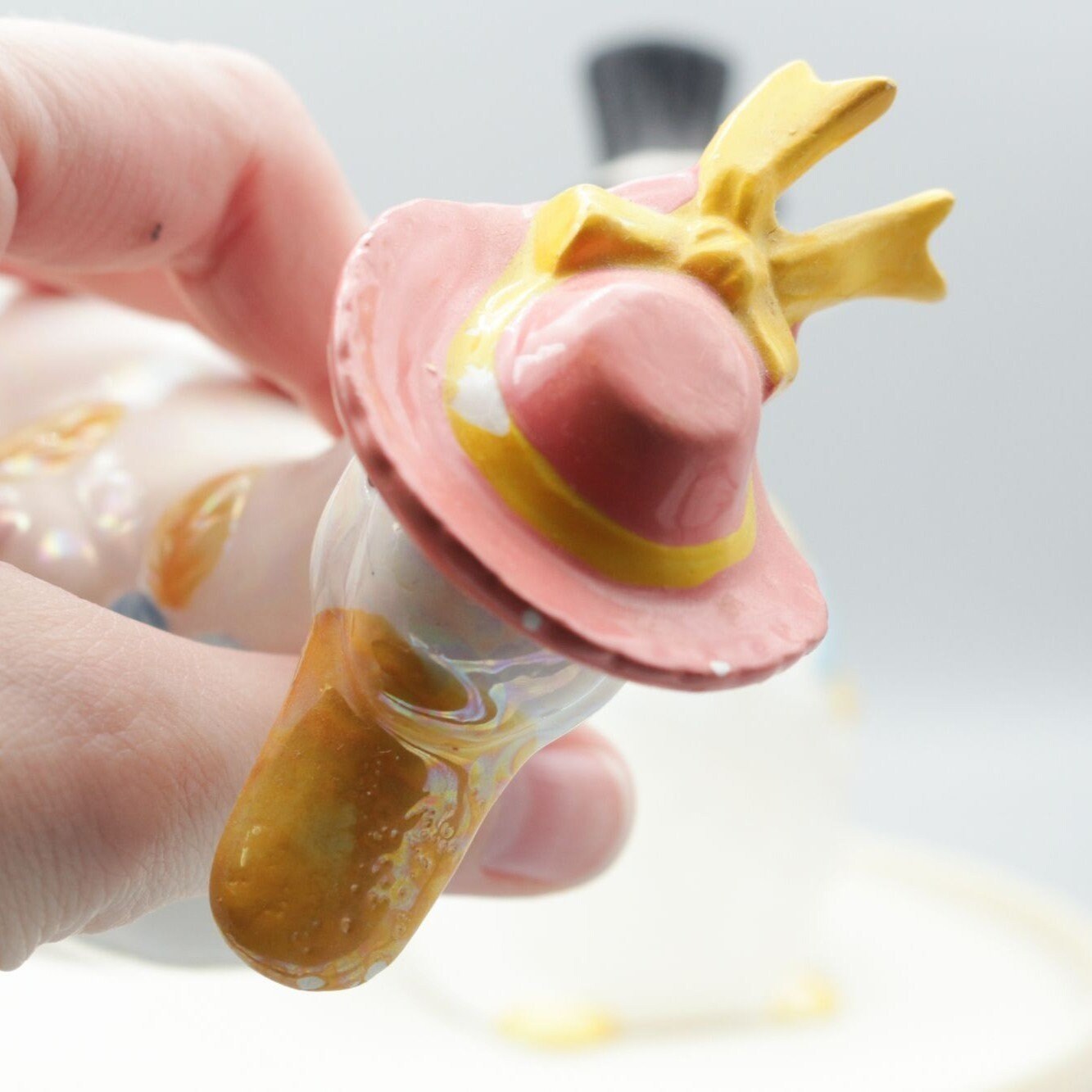 Vintage Ceramic Geese Couple Figurines Set of 2