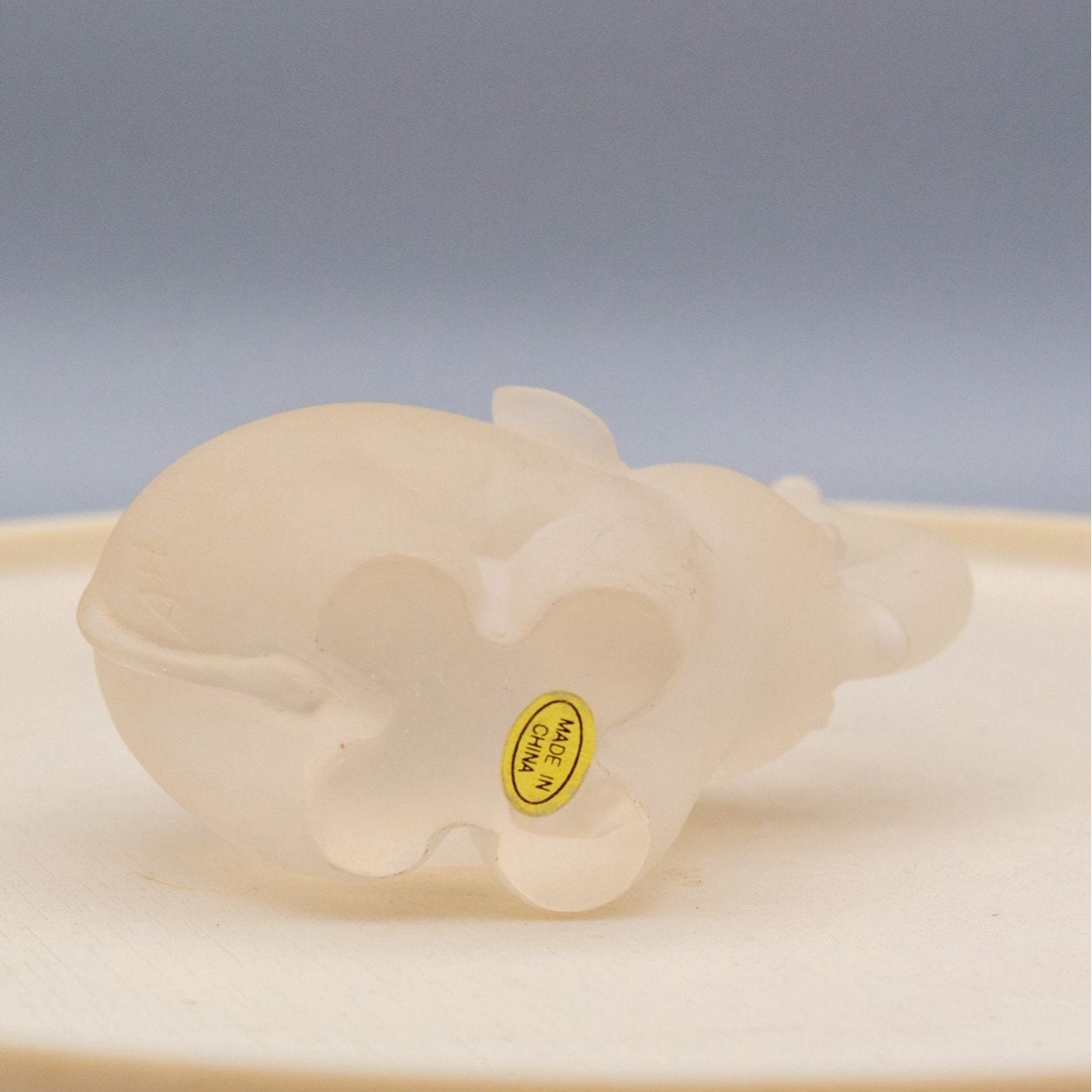 Vintage Frosted Lucite Elephant Figurine Signed AH
