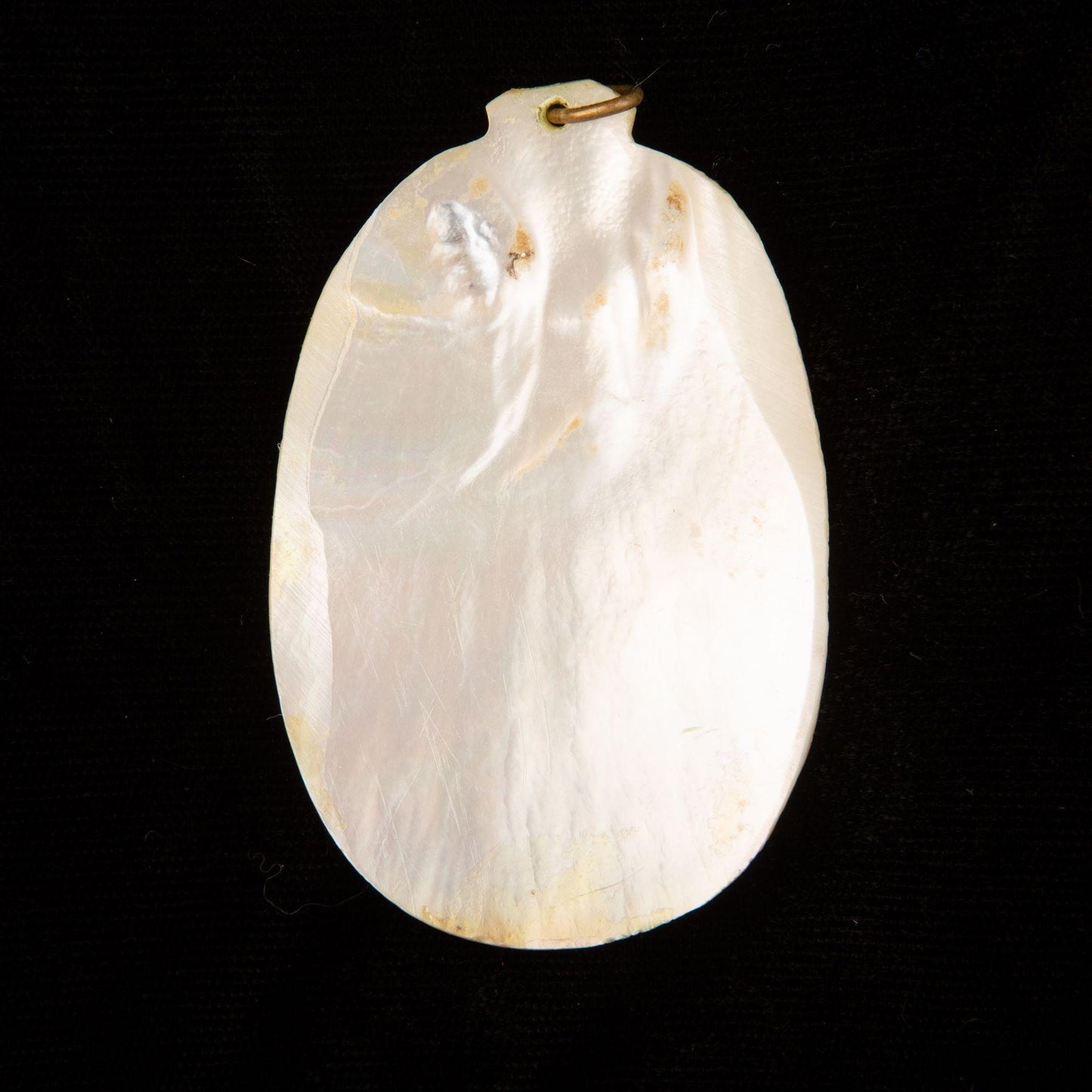 Vintage Persian Painted Abalone Shell Large Pendant