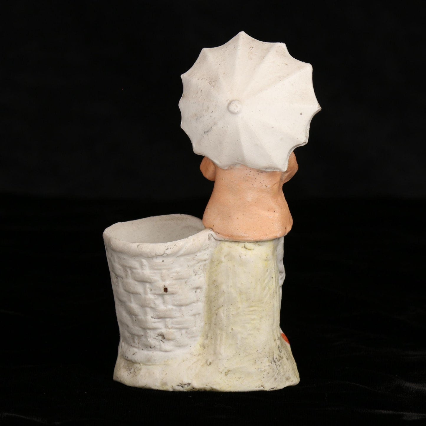 Antique Victorian 1800s Bisque Porcelain Toothpick/Match Holder