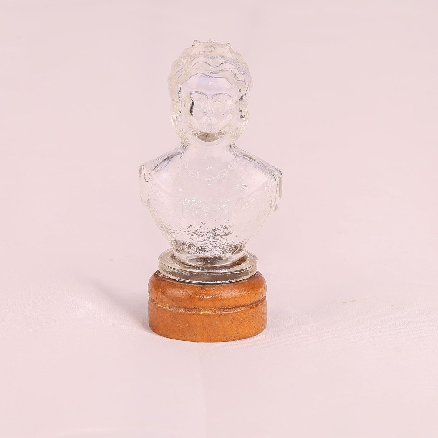 Vintage 1940s Mary Lowell Lotion Queen Victoria Bust Figural Glass Bottle