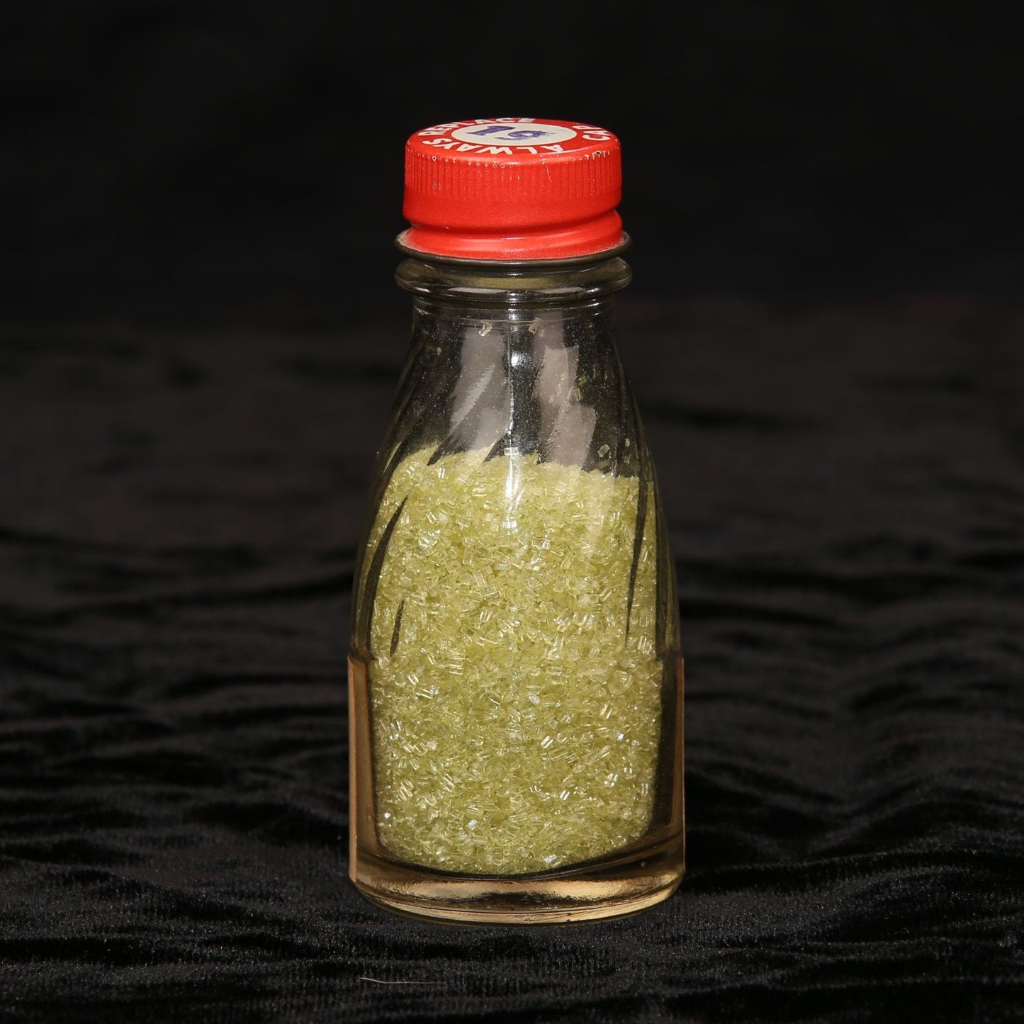 Vintage 1950s French's Sugar Crystals Glass Bottle Green