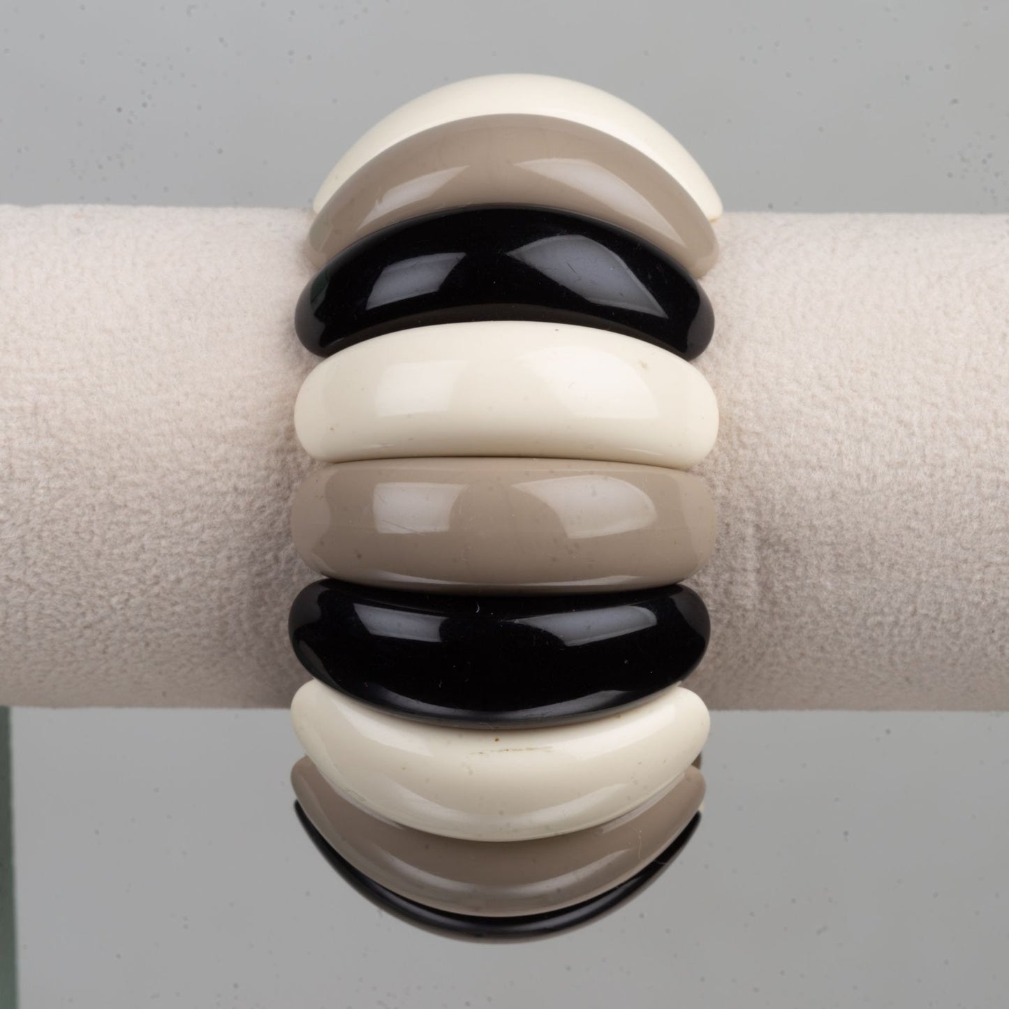 Vintage Neutral Tone Chunky Stretch Bracelet