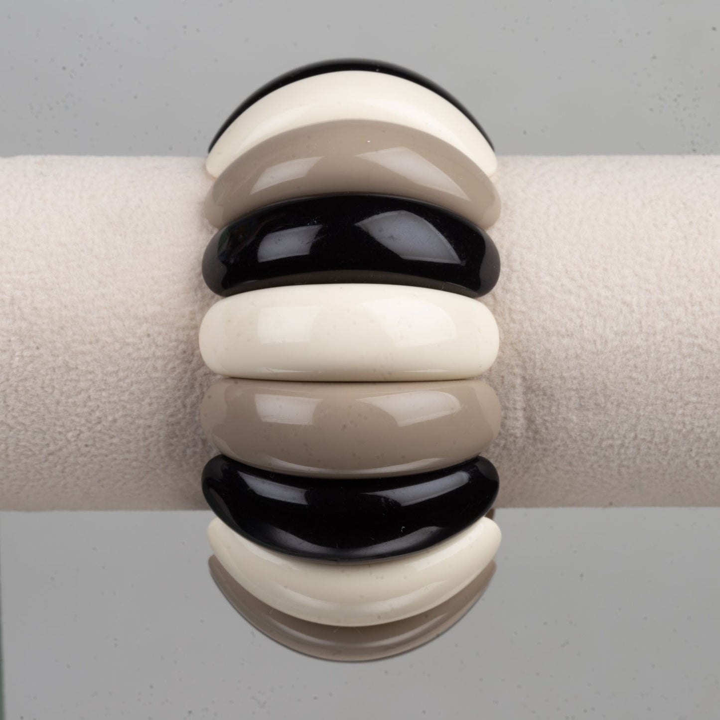 Vintage Neutral Tone Chunky Stretch Bracelet