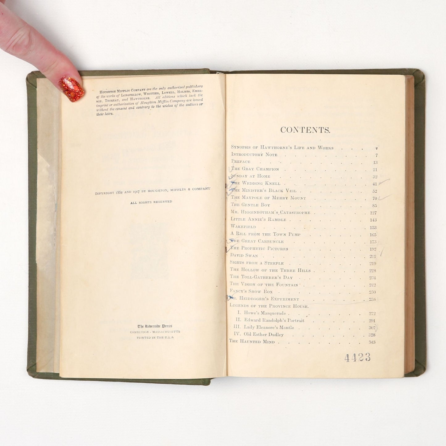 Antique 1907 Book Twice-Told Tales by Nathaniel Hawthorne