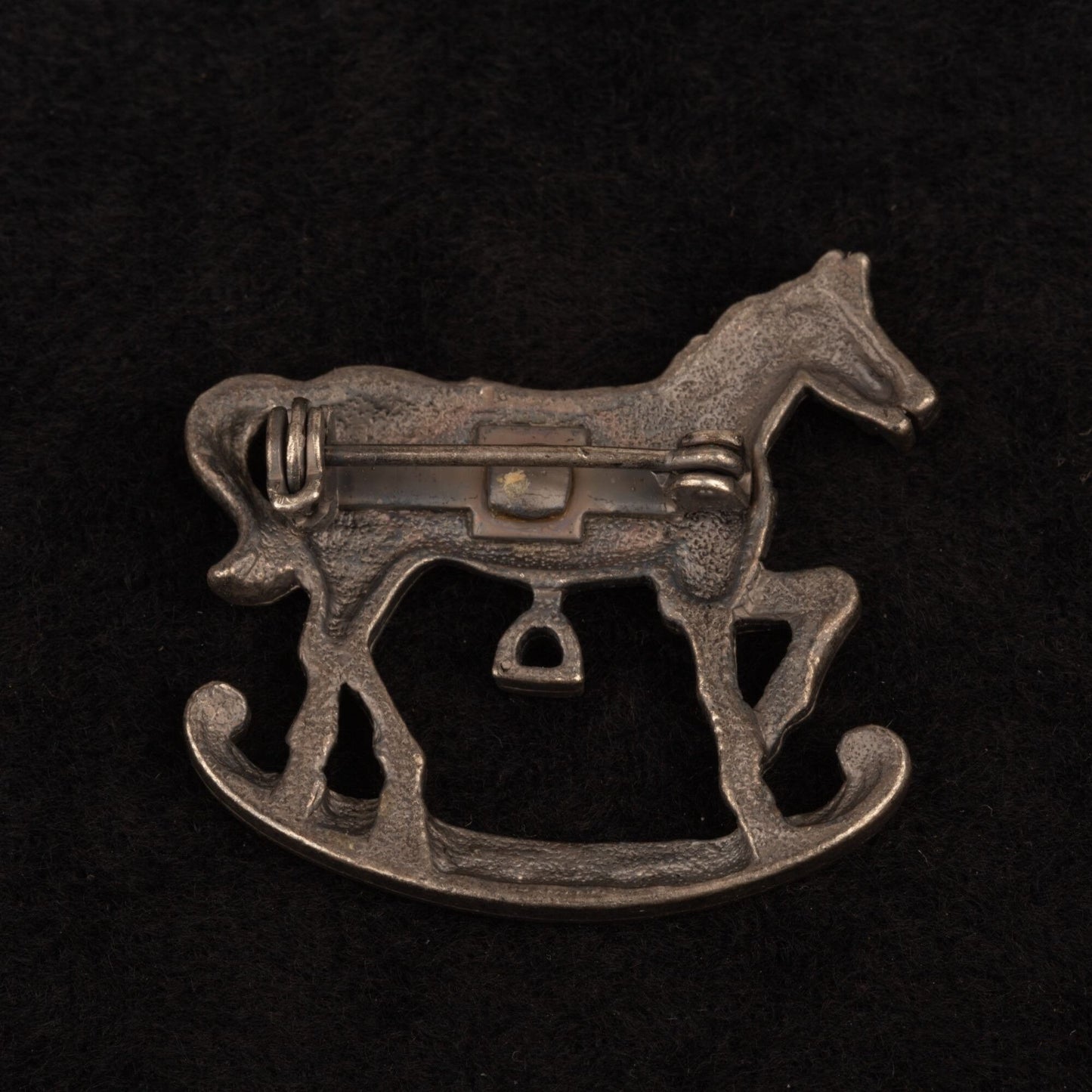 Vintage Pewter Rocking Horse Brooch