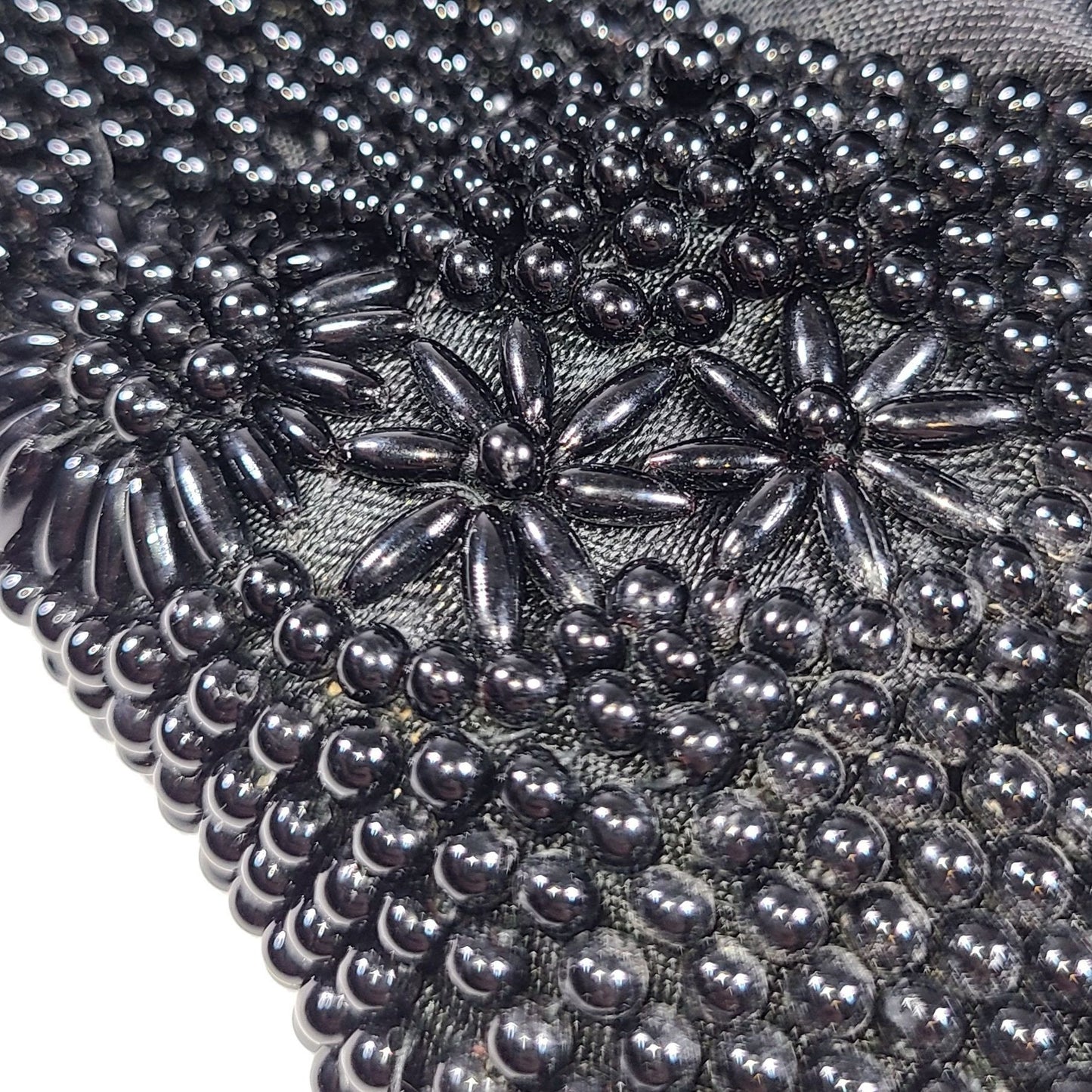 Vintage Hand Beaded Glass Bead Evening Purse