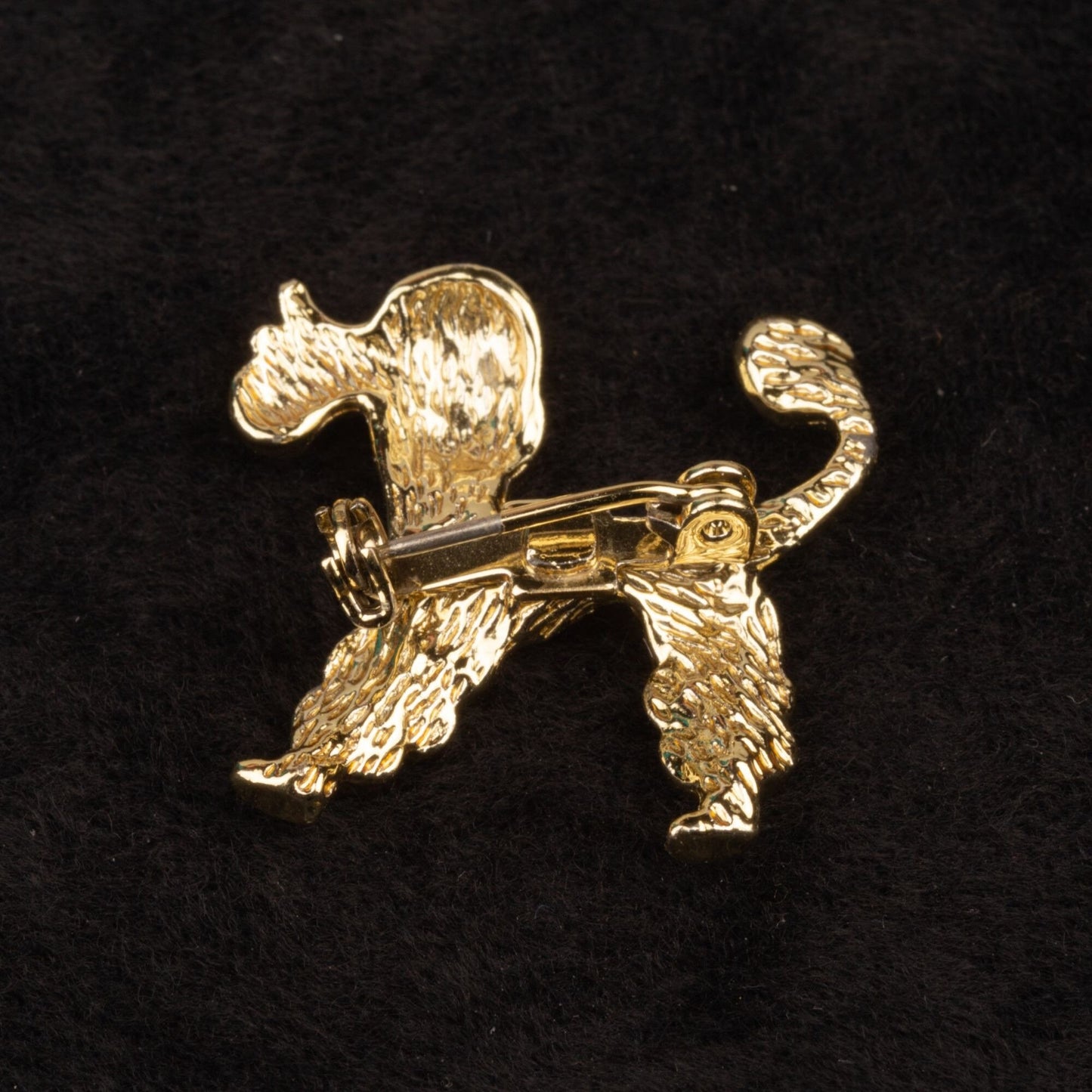 Vintage Blue Enamel Poodle Gold Toned Brooch