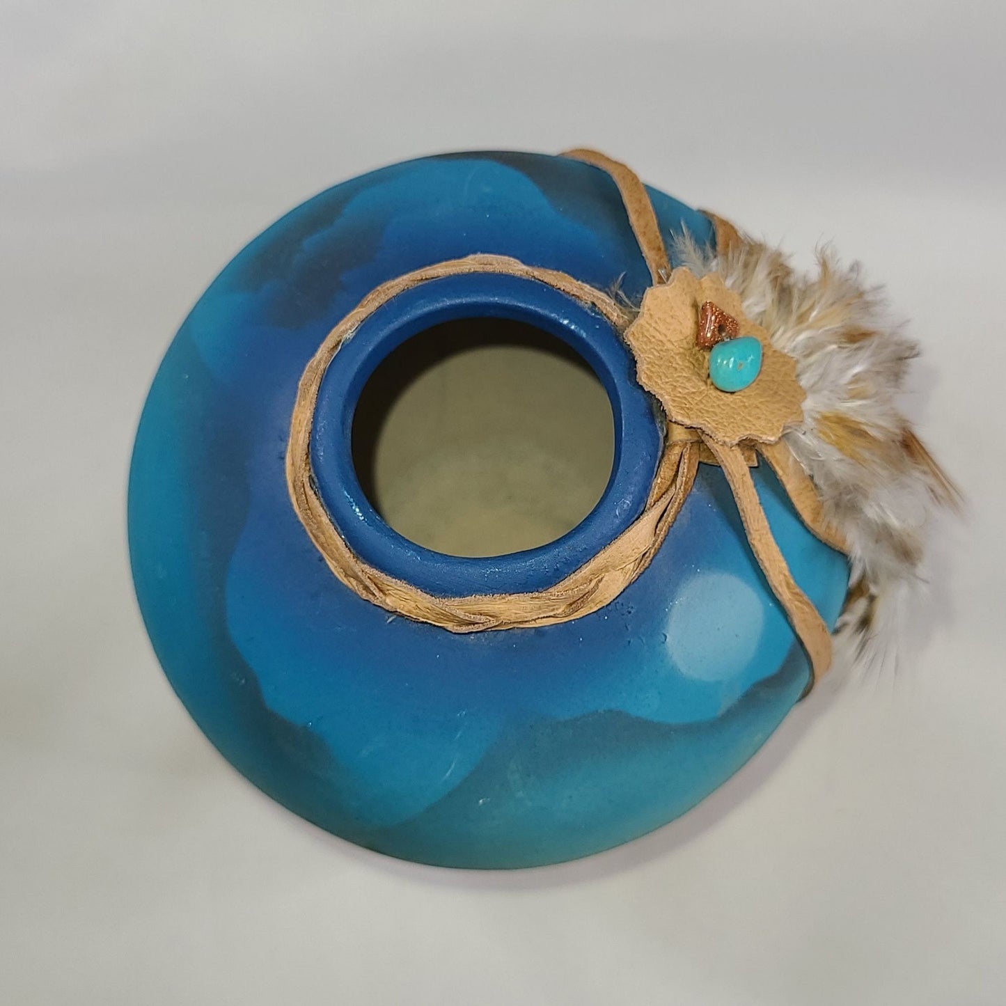 Air Brushed Southwestern Pottery Bear Small Vase