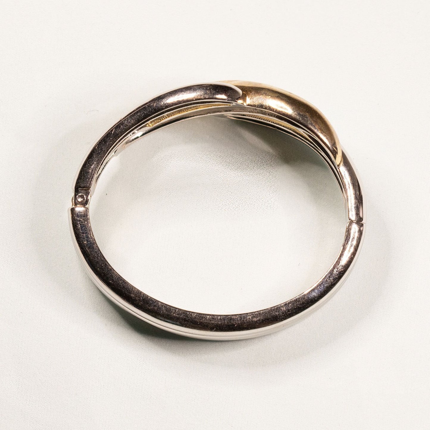 Vintage Gold and Silver Toned Hinged Bracelet
