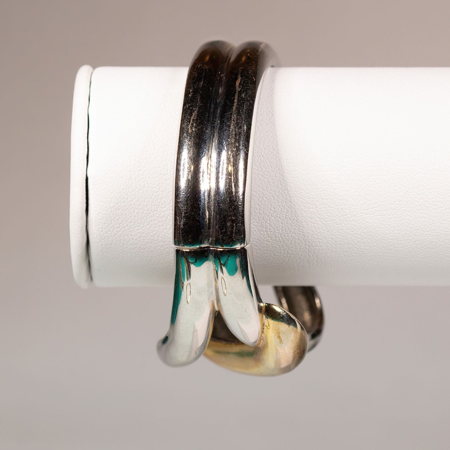 Vintage Gold and Silver Toned Hinged Bracelet