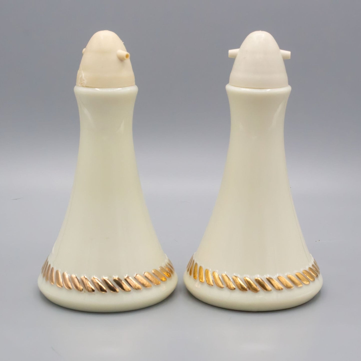 Vintage Wheatonware Glass Oil and Vinegar 24K gilt Set