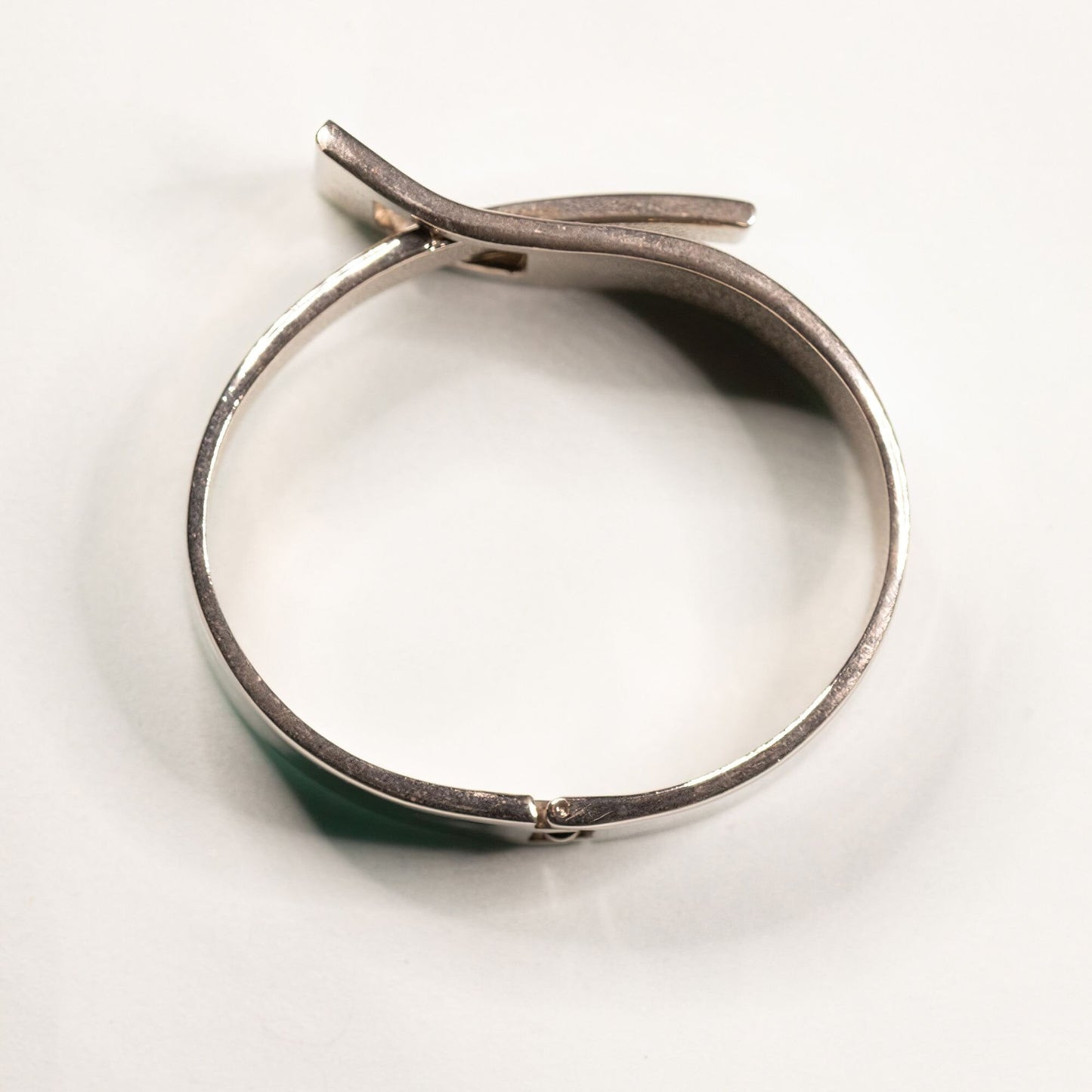 Vintage Silver Toned Hinged Mod Bracelet