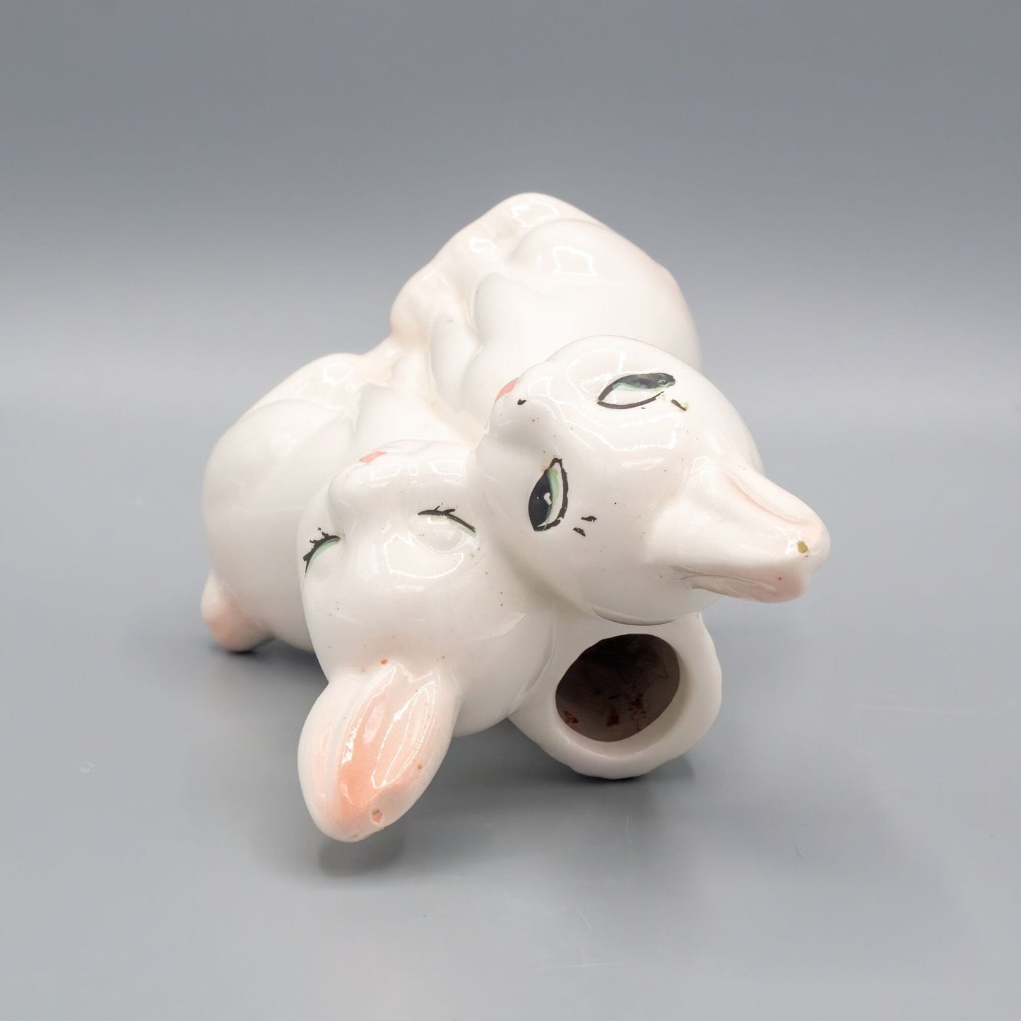Vintage Ceramic Bunny Rabbit Bud Vase Planter