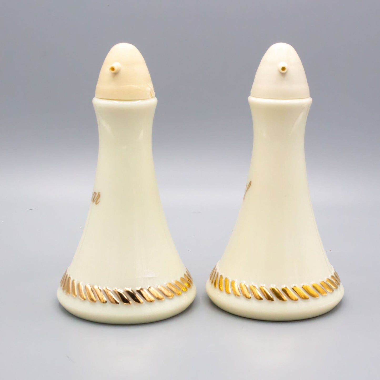 Vintage Wheatonware Glass Oil and Vinegar 24K gilt Set