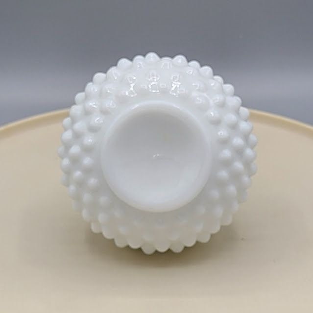 Vintage Fenton Milk Glass Hobnail Bottle Vase
