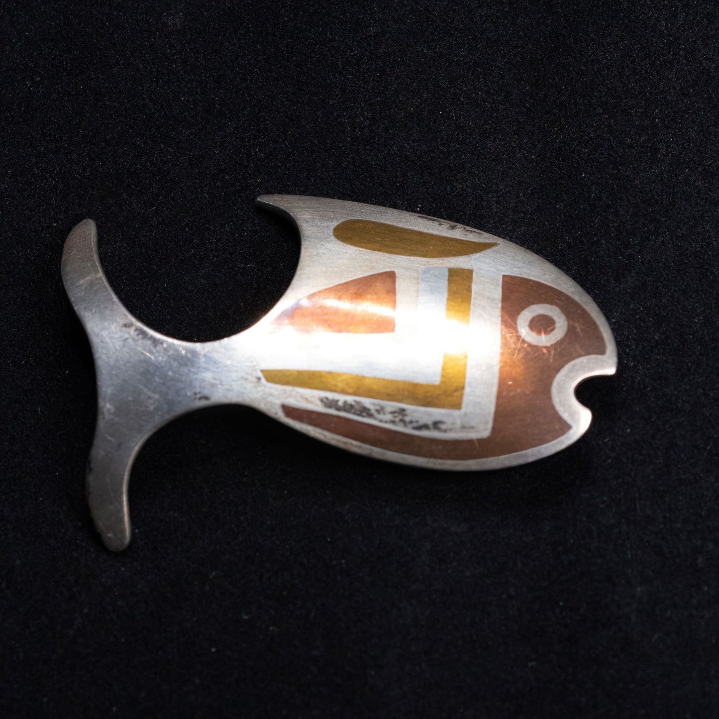 Vintage Mexican Sterling Silver Fish Brooch