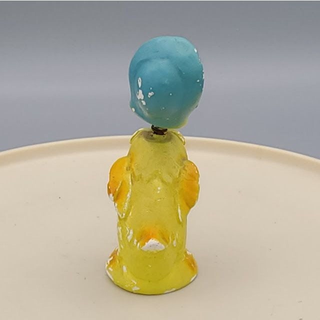 Vintage chalkware Bobbehead Duck in Bonnet