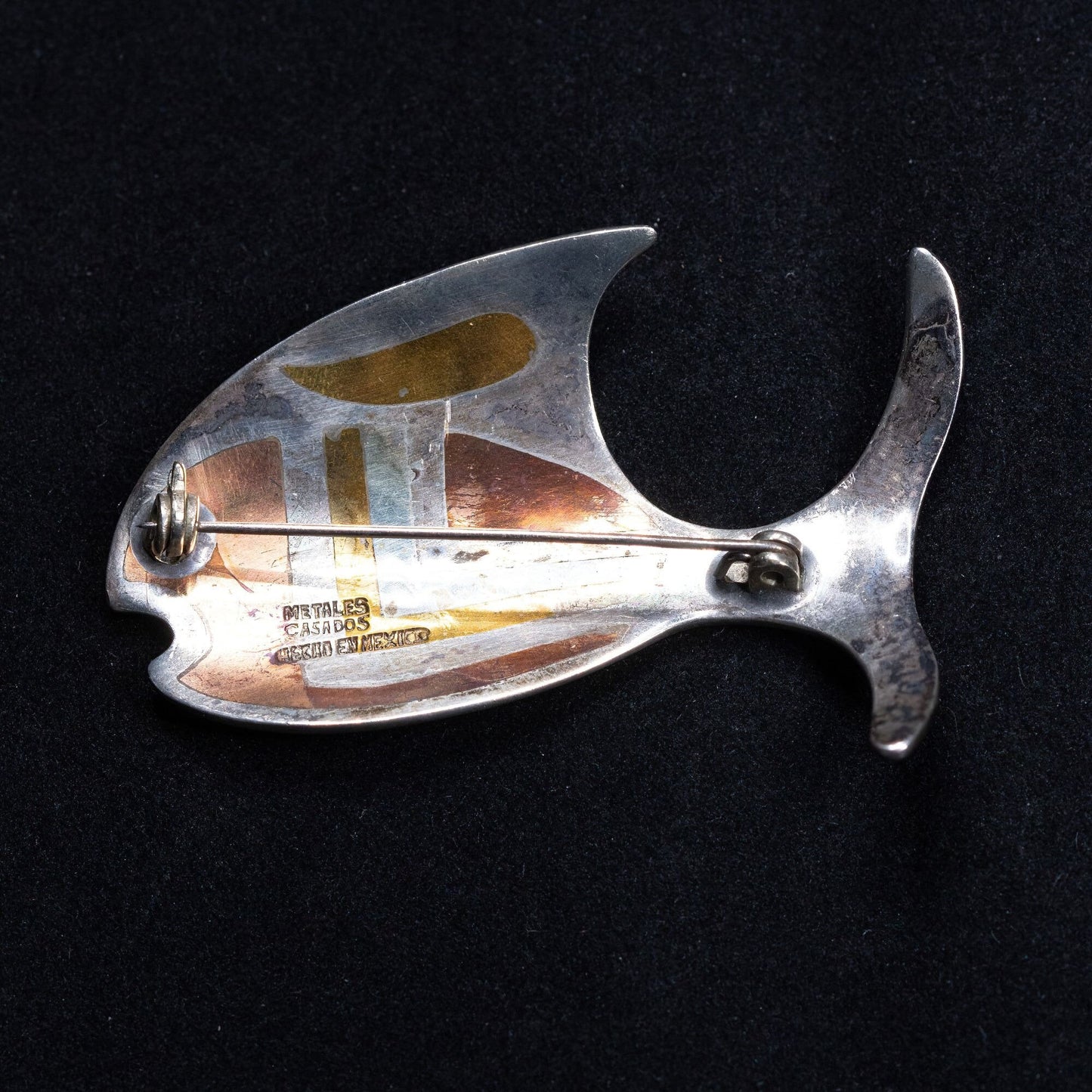 Vintage Mexican Sterling Silver Fish Brooch