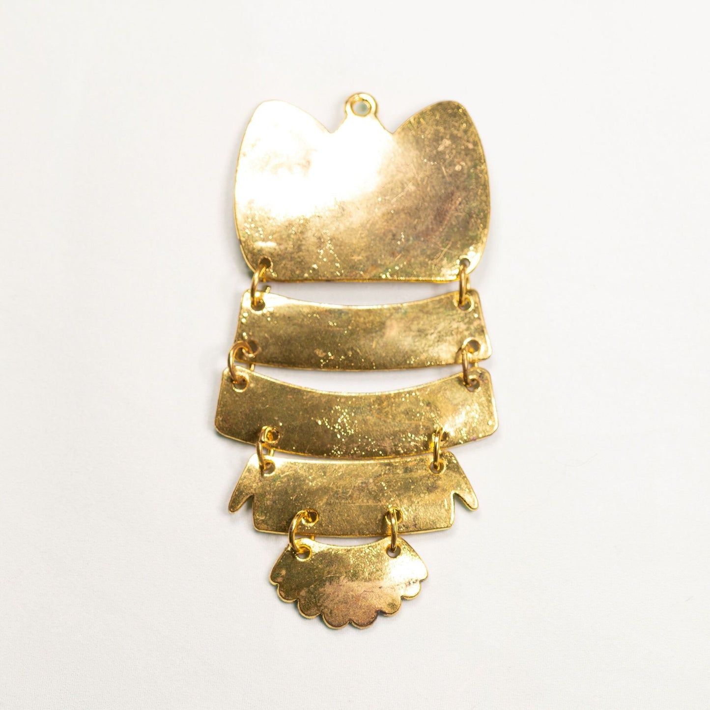 Vintage Gold Toned Articulated Owl Pendant