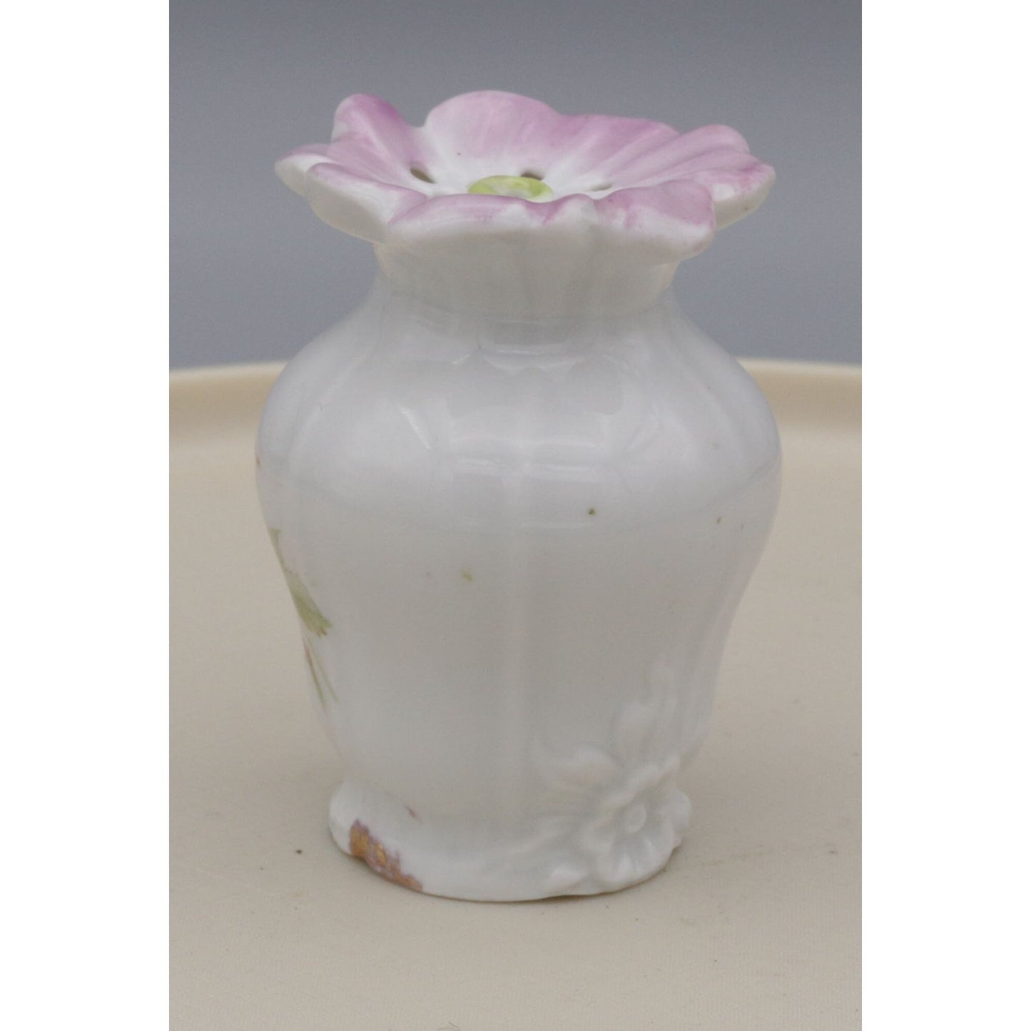 Vintage Floral Porcelain Salt Shaker Figural Flower Shaped