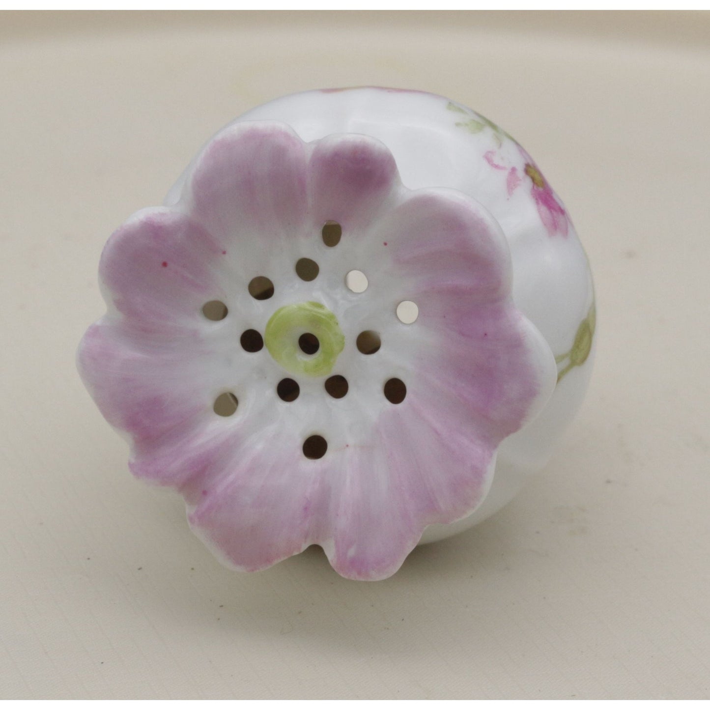 Vintage Floral Porcelain Salt Shaker Figural Flower Shaped