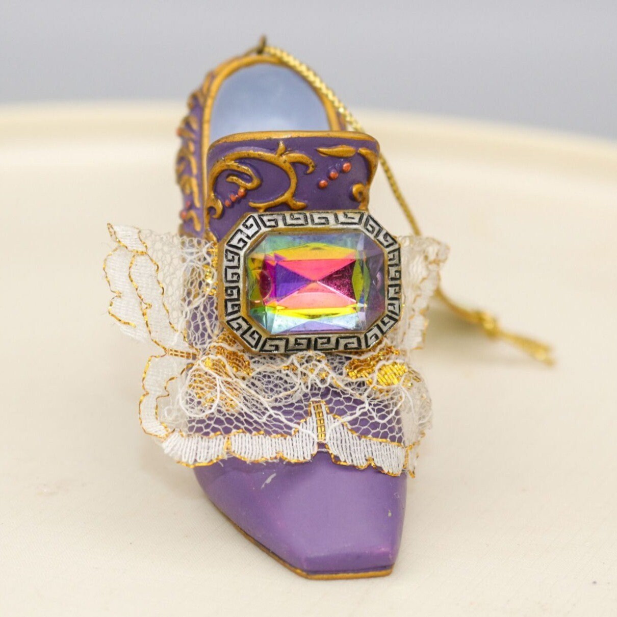 Ashton Drake Baroque Splendor Miniature Shoe Ornament Stepping in Time Collection Heirloom Ornaments