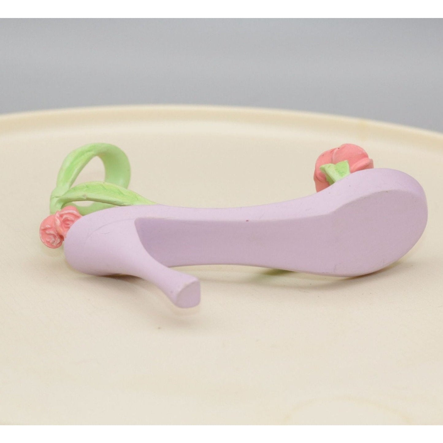 Avon Miniature Shoe Figurine Roses Strappy Sandal Heel AS IS