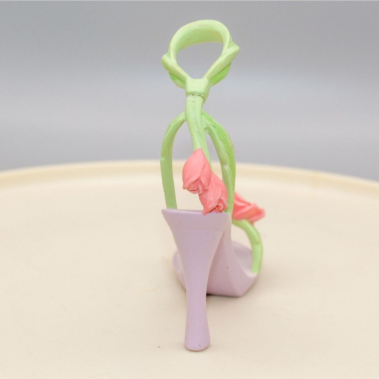 Avon Miniature Shoe Figurine Roses Strappy Sandal Heel AS IS