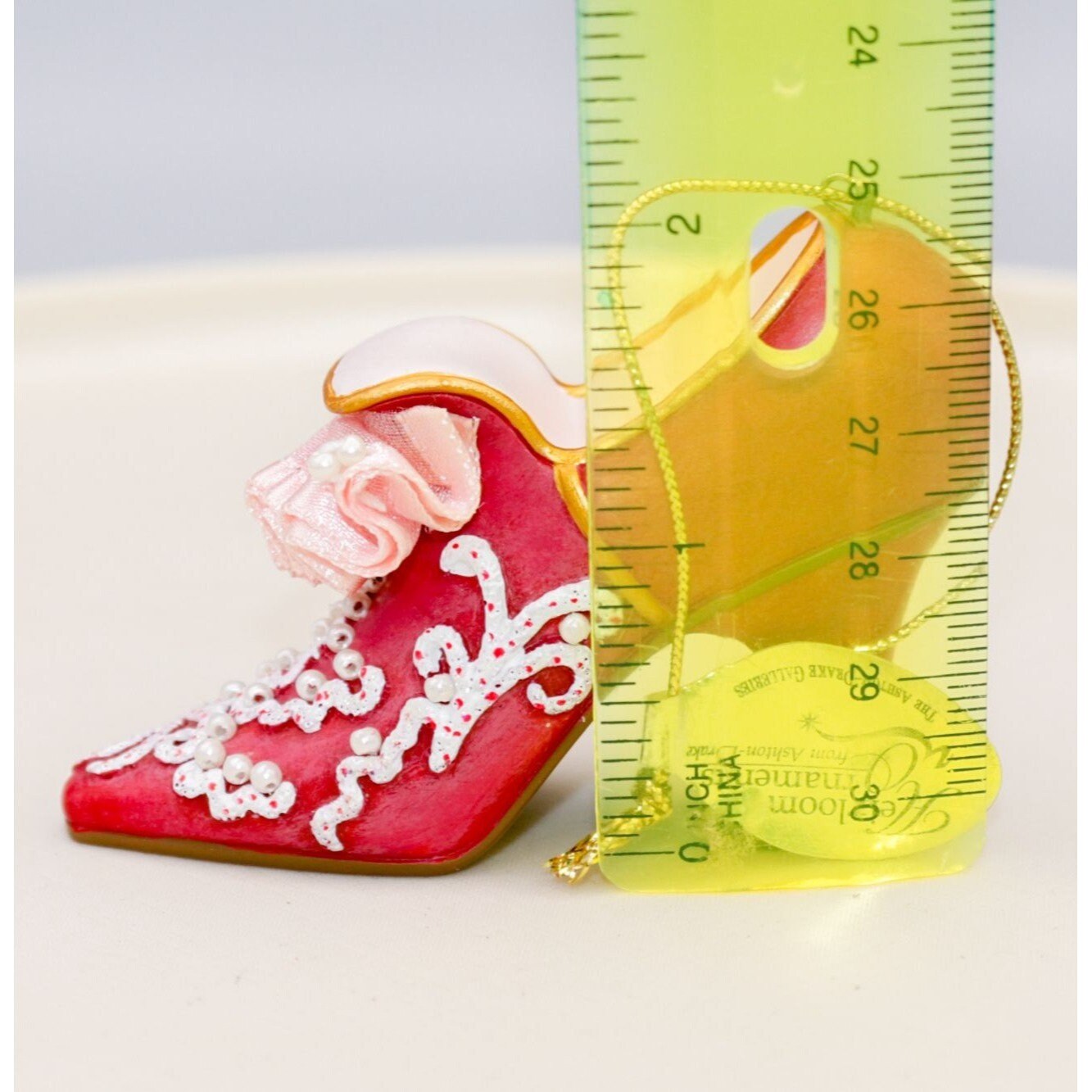 Ashton Drake Miniature Shoe Tudor Rose Heirloom Ornament Stepping in Time