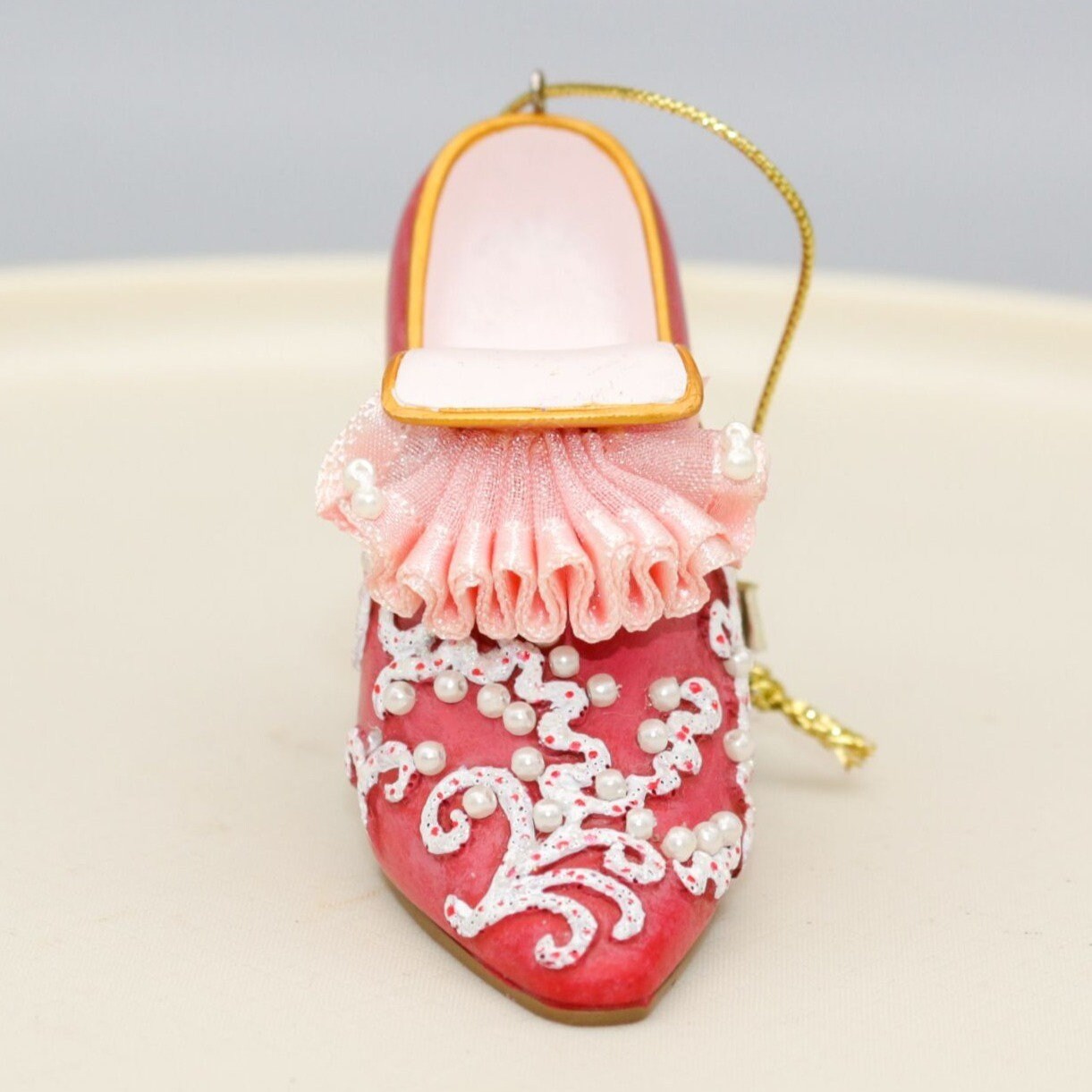 Ashton Drake Miniature Shoe Tudor Rose Heirloom Ornament Stepping in Time