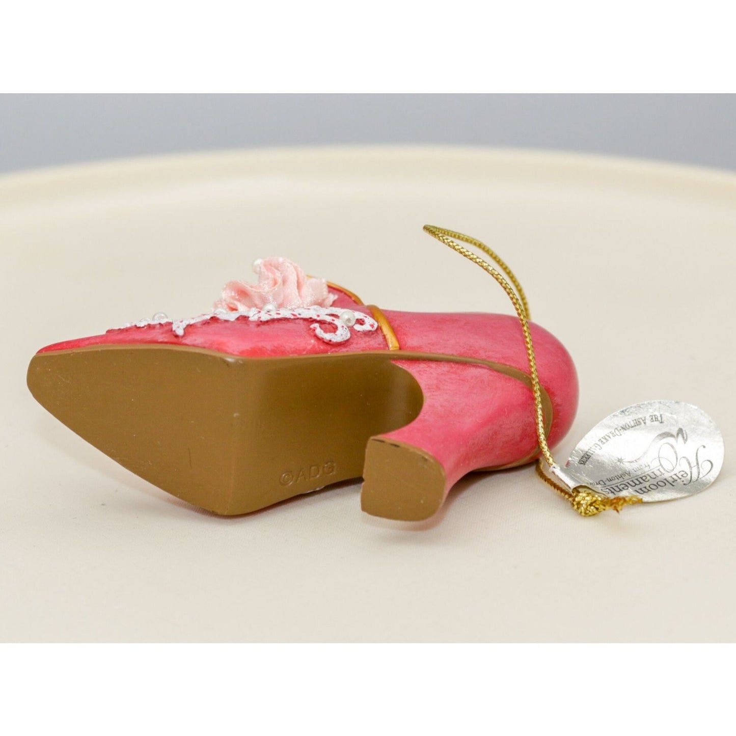 Ashton Drake Miniature Shoe Tudor Rose Heirloom Ornament Stepping in Time