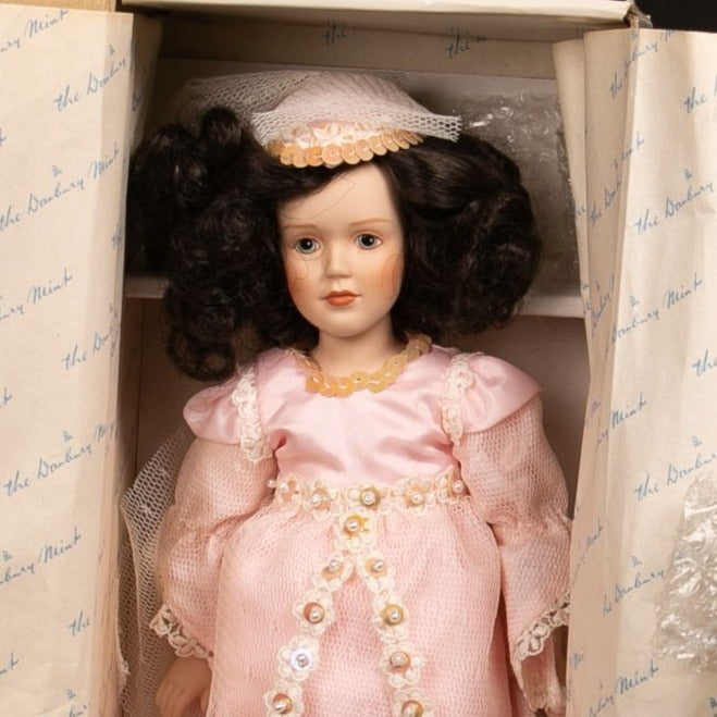 Vintage 1990s Danbury Mint Sleeping Beauty Porcelain Doll New in Box