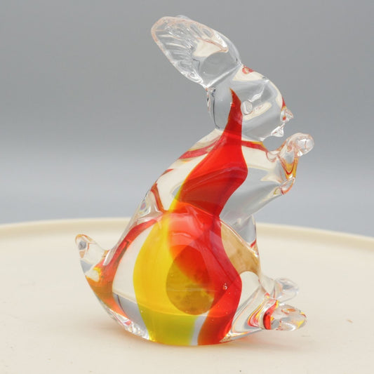 Vintage Murano Italy Glass Hand Blown Rabbit 4" Figurine
