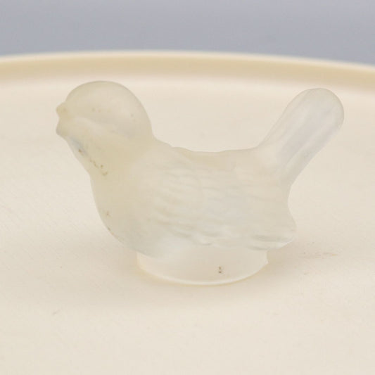 Vintage Miniature Frosted Glass Bird Candle Holder