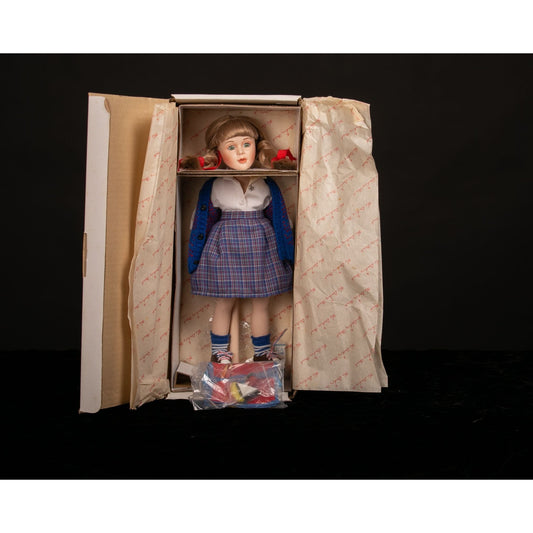 Vintage 1990s Danbury Mint Precious Childhood Moments School Time Porcelain Doll NIB