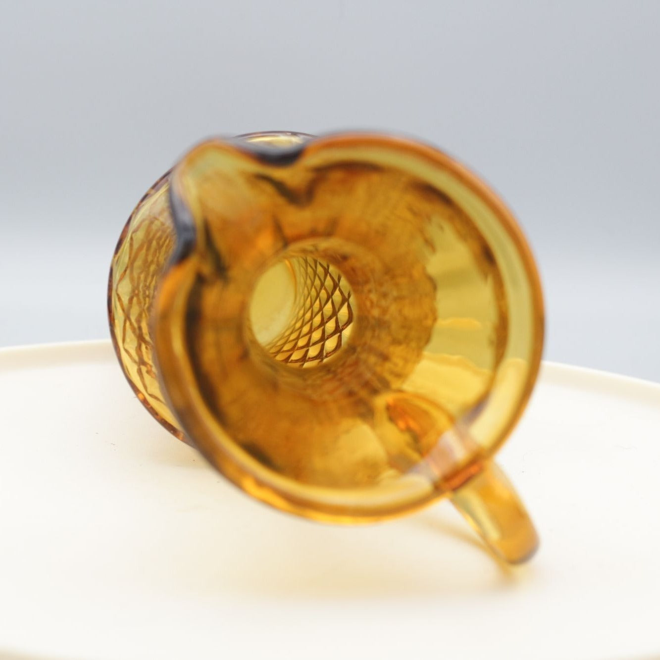 Vintage Amber Glass Cruet Pitcher