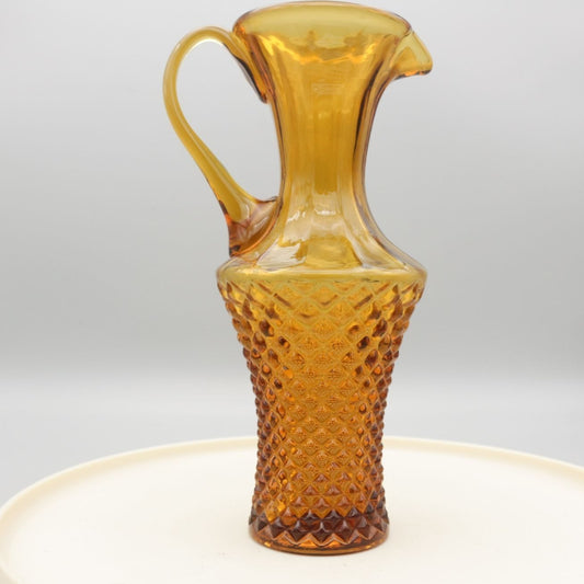 Vintage Amber Glass Cruet Pitcher