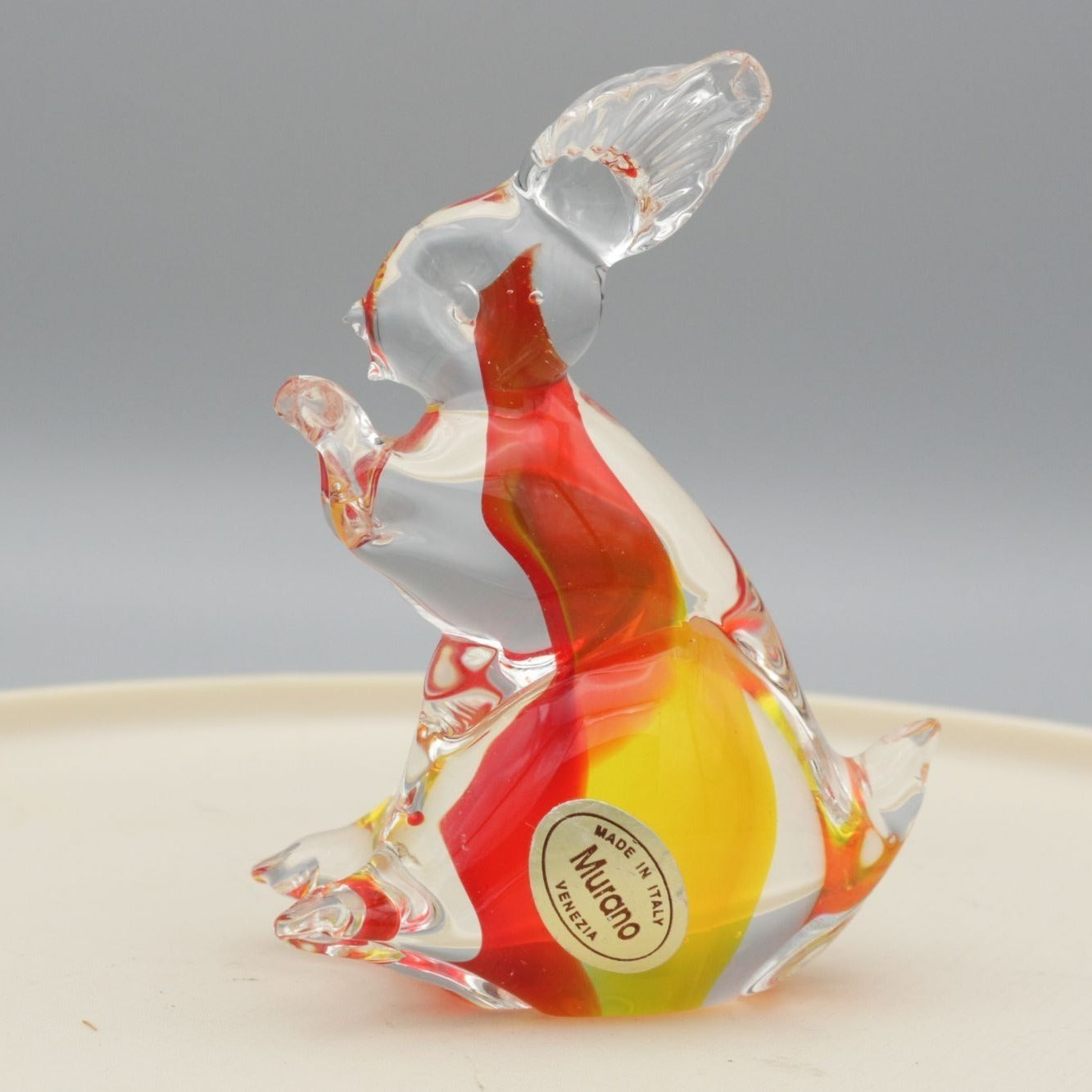 Vintage Murano Italy Glass Hand Blown Rabbit 4" Figurine