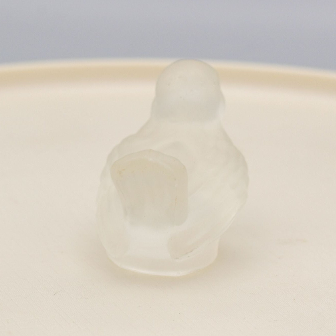 Vintage Miniature Frosted Glass Bird Candle Holder